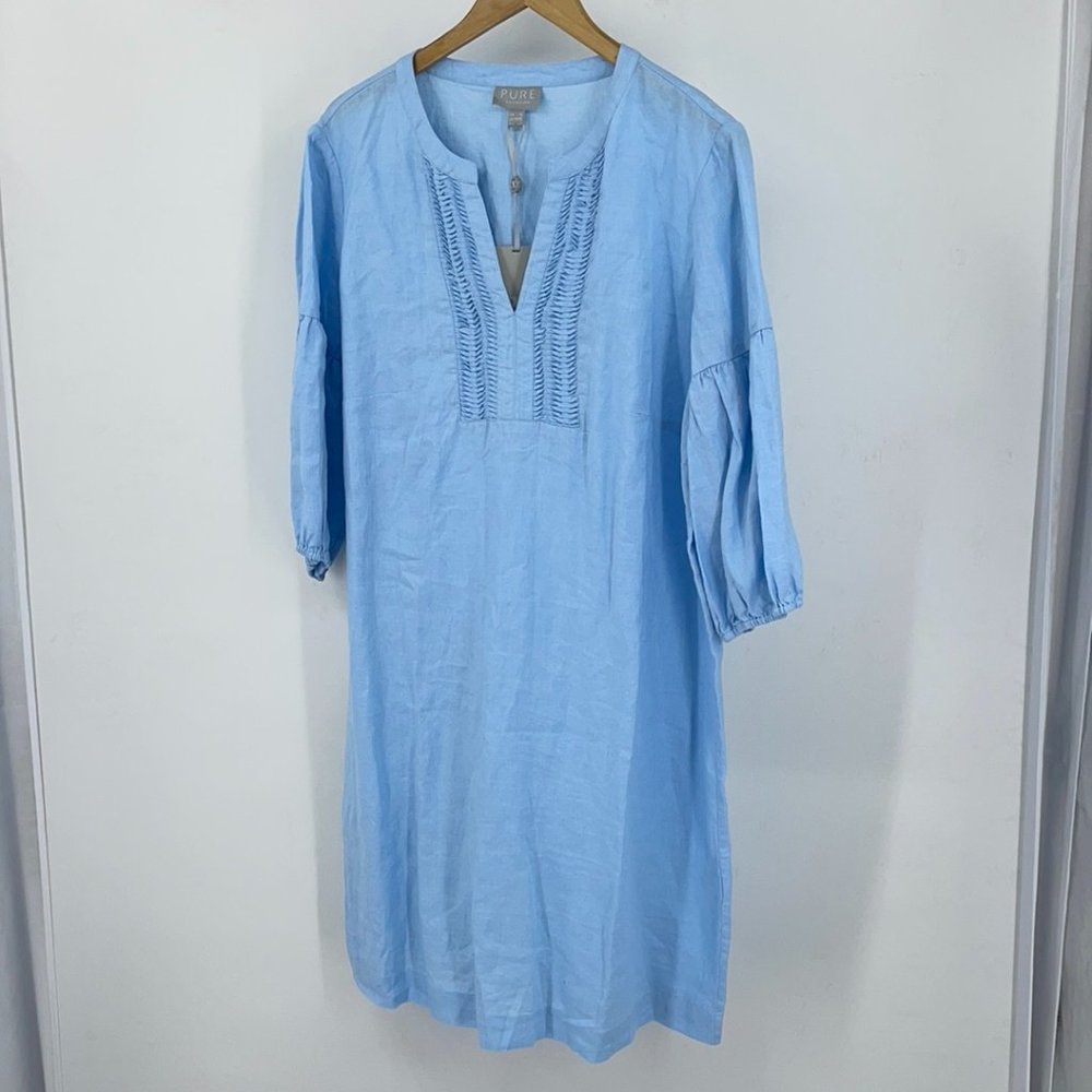 Pure Collection Light Blue Midi Dress XL UK 18